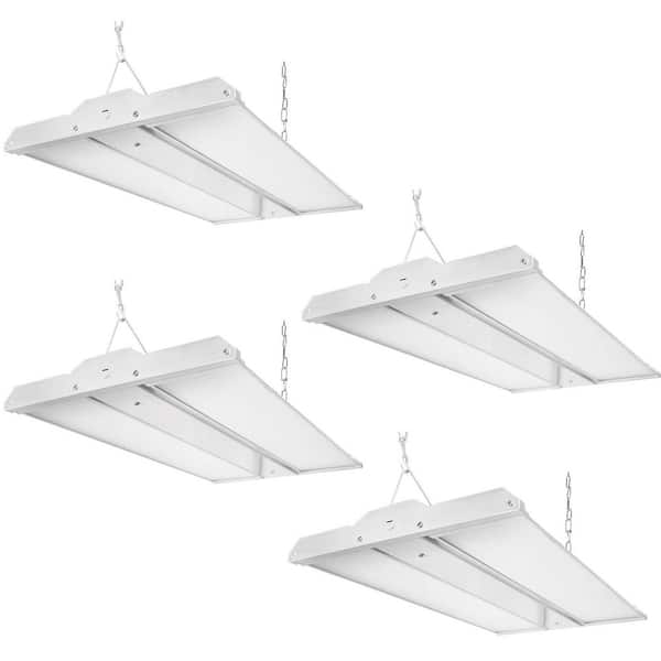 4-Pack 2ft. 25.8 in. 220-Watt Adjustable Panel White 29700 Lumens Integrated LED Dimmable Linear High Bay Light 5000K