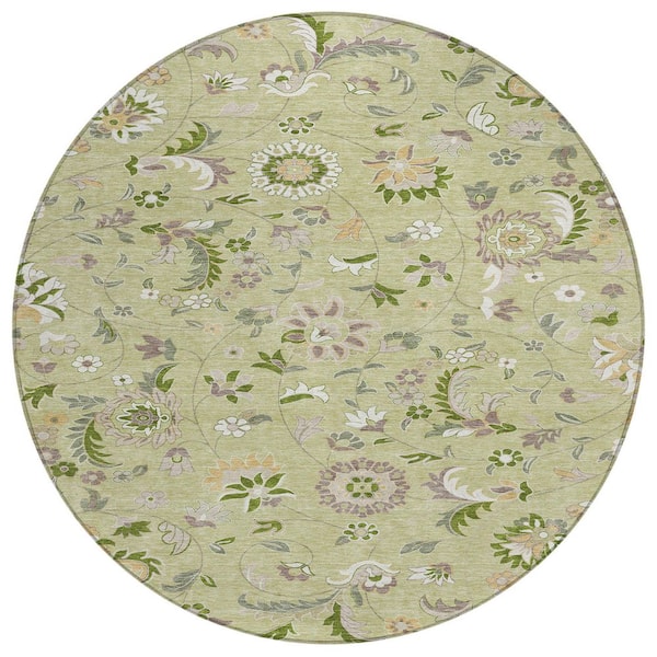 Addison Rugs Chantille Machine Washable Indoor/Outdoor Abstract ACN1006 Aloe 8 ft. x 8 ft. Area Rug