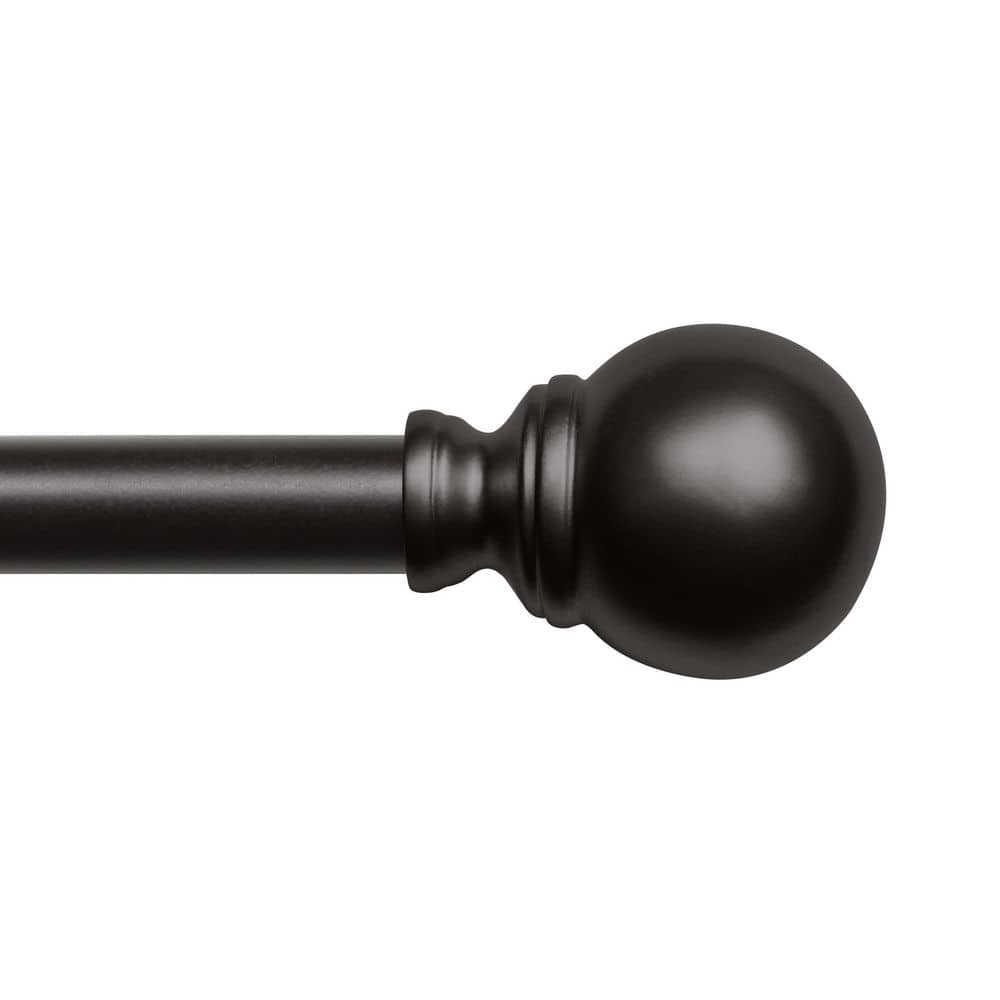 Adjustable Matte Bronze Iron Curtain Rod with Sphere Finials