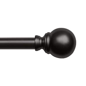 Sphere 66 in. - 120 in. Adjustable 1 in. Single Curtain Rod Kit in Matte Bronze with Finial