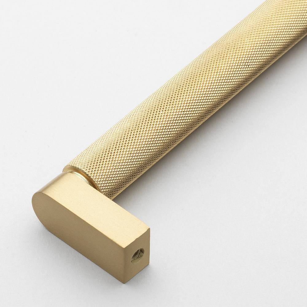 Satin Gold Knurled Bar Pull with Mounting Hardware