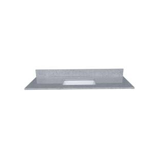 49 in. W x 22 in. D x 0.75 in. H Engineered Stone Composite Gray Bathroom Vanity Top with Single Sink and 3 Faucet Holes