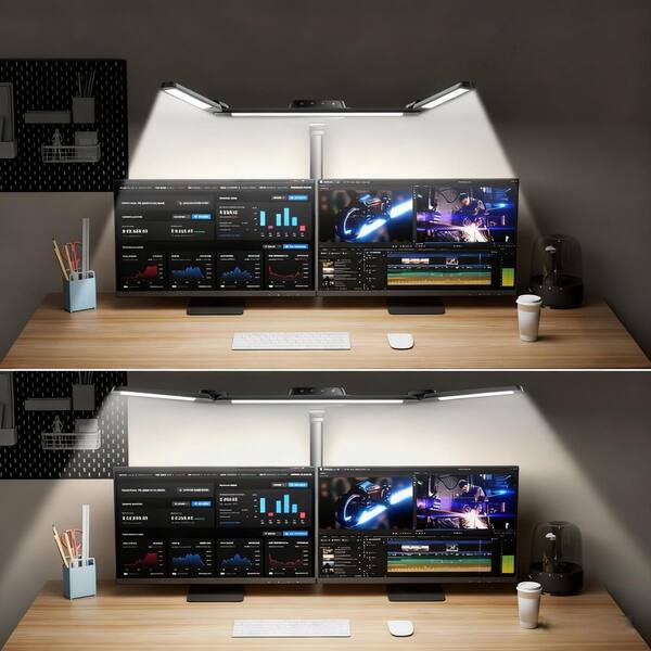 BIBIVIS 32 in. x 23.6 in. Clip On Light Black Plug-in Dimmable LED