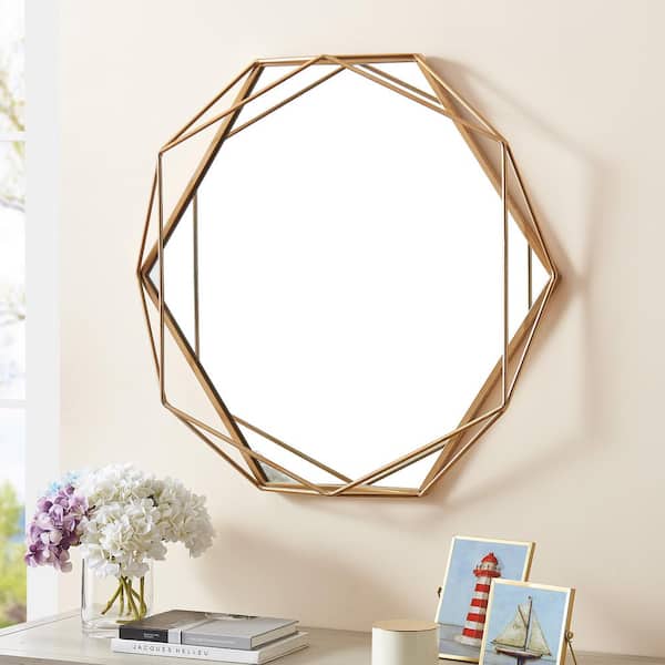 FirsTime & Co. Medium Irregular Gold Modern Mirror (30 in. H x 3 in. W)