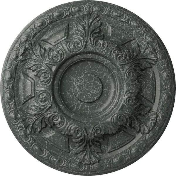 Ekena Millwork 2-3/4" x 23-1/2" x 23-1/2" Polyurethane Granada Ceiling Medallion, Athenian Green Crackle