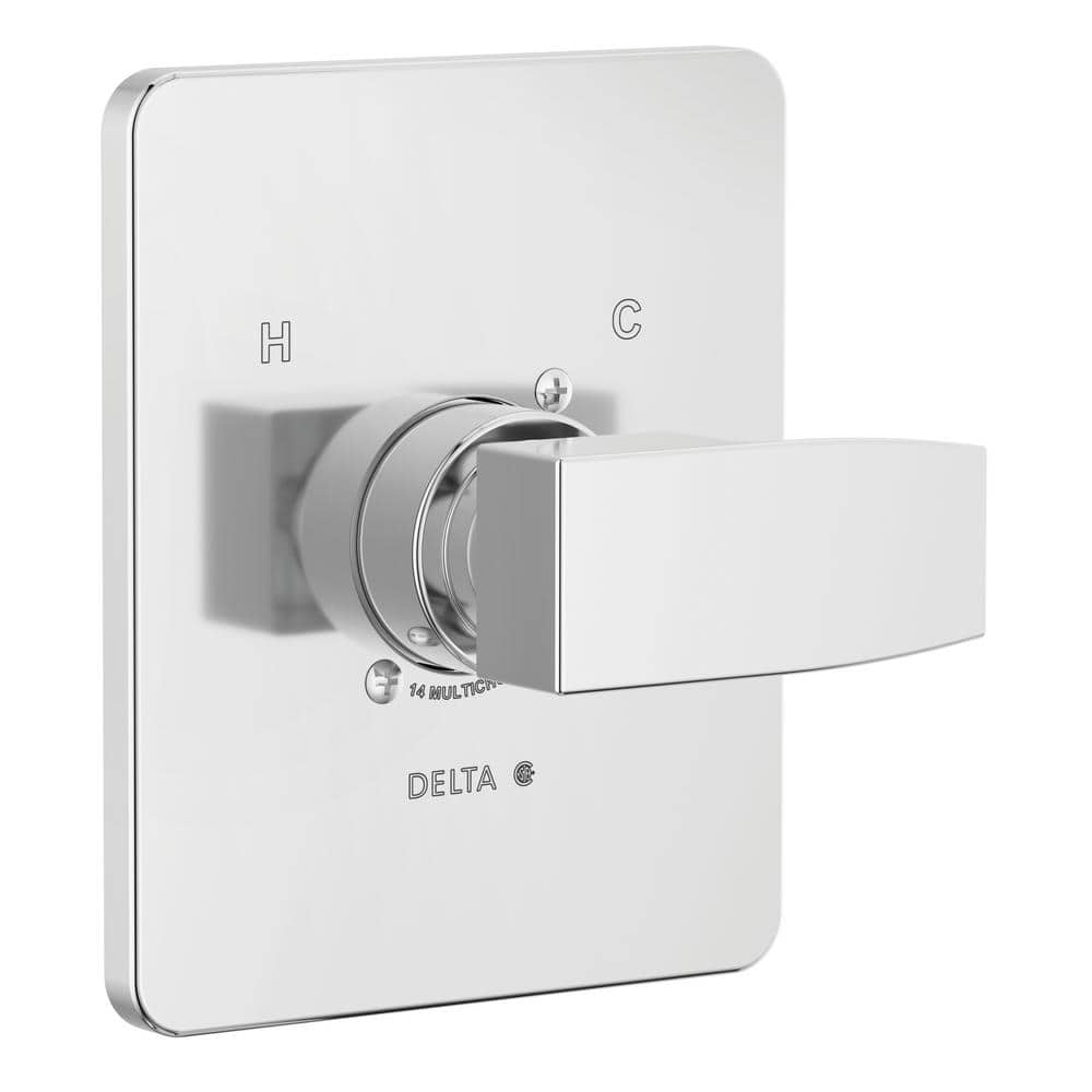 Polished Chrome Modern Wall-Mounted Shower Trim