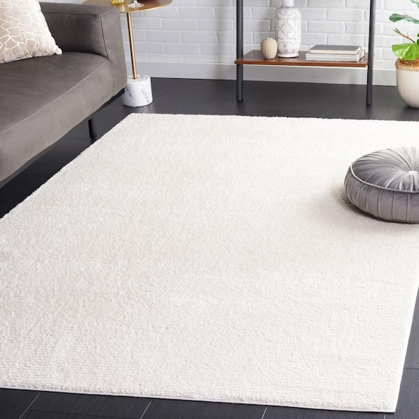 Melody 5 ft. x 5 ft. Ivory Solid Parallel Square Area Rug