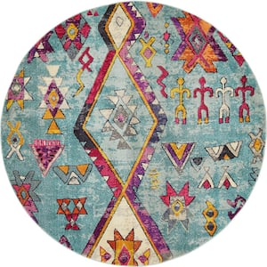 Sedona Adobe Turquoise 8' 0 x 8' 0 Round Rug