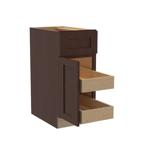 Home Decorators Collection Newport 15 in. W x 24 in. D x 34.5 in. H Assembled Plywood Base Kitchen Cabinet in Manganite with 2ROT Soft Close LH
