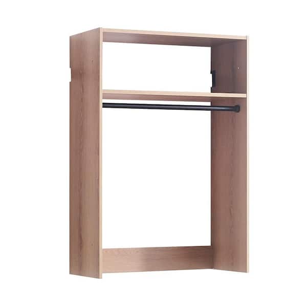 Devi Series 31.5-31.5 in. W Oak Wall Mount Single-Hanging 1-Shelf Wood Closet System