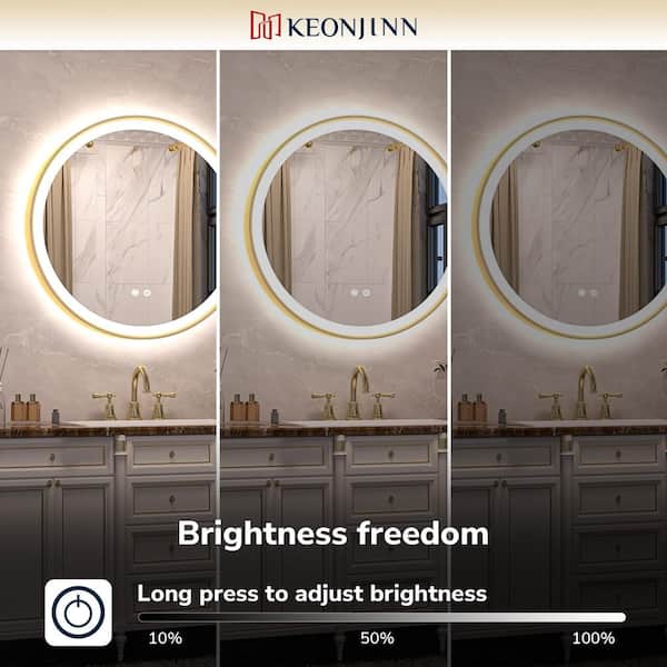 KeonJinn 36 in. W x 36 in. H Round Aluminum Framed LED Light with