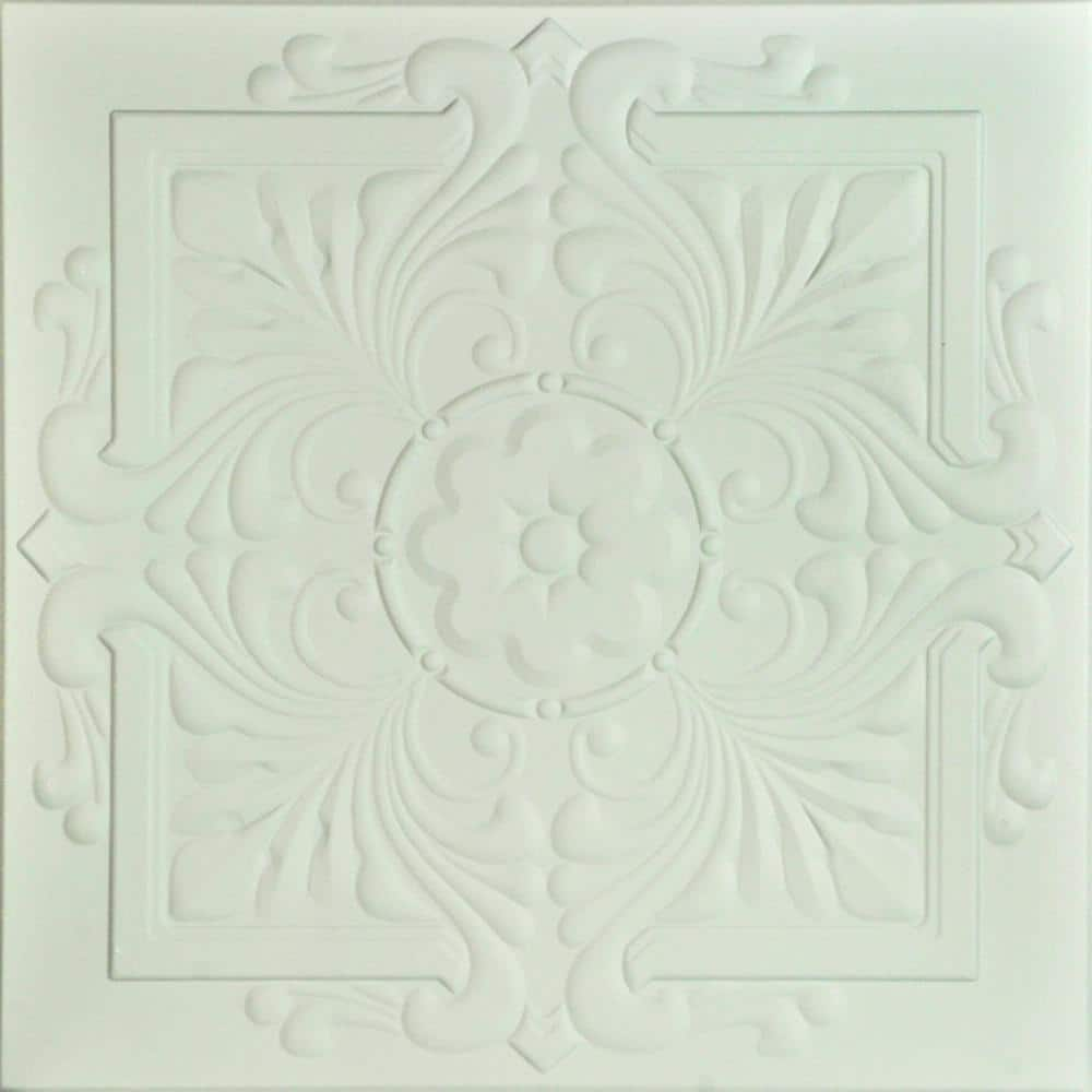 A La Maison Ceilings Victorian 1.6 ft. x 1.6 ft. Glue Up Foam Ceiling ...