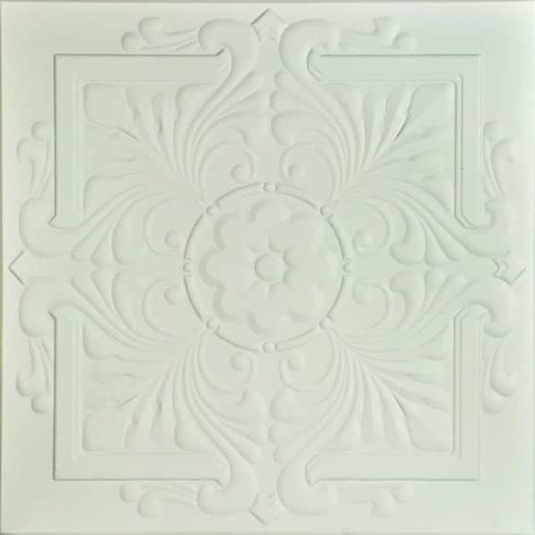 A La Maison Ceilings Victorian 1.6 ft. x 1.6 ft. Glue Up Foam Ceiling ...