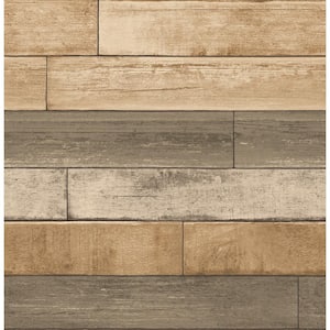 Porter Wheat Weathered Plank Paper Strippable Roll (Covers 56.4 sq. ft.)