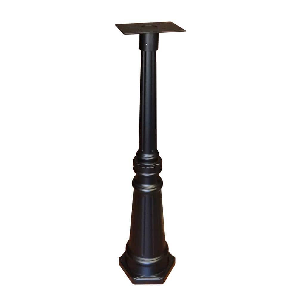 Tacoma Decorative Aluminum Surface Mount Mailbox Post, Black