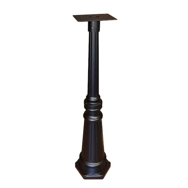 Unbranded Tacoma Decorative Aluminum Surface Mount Mailbox Post, Black
