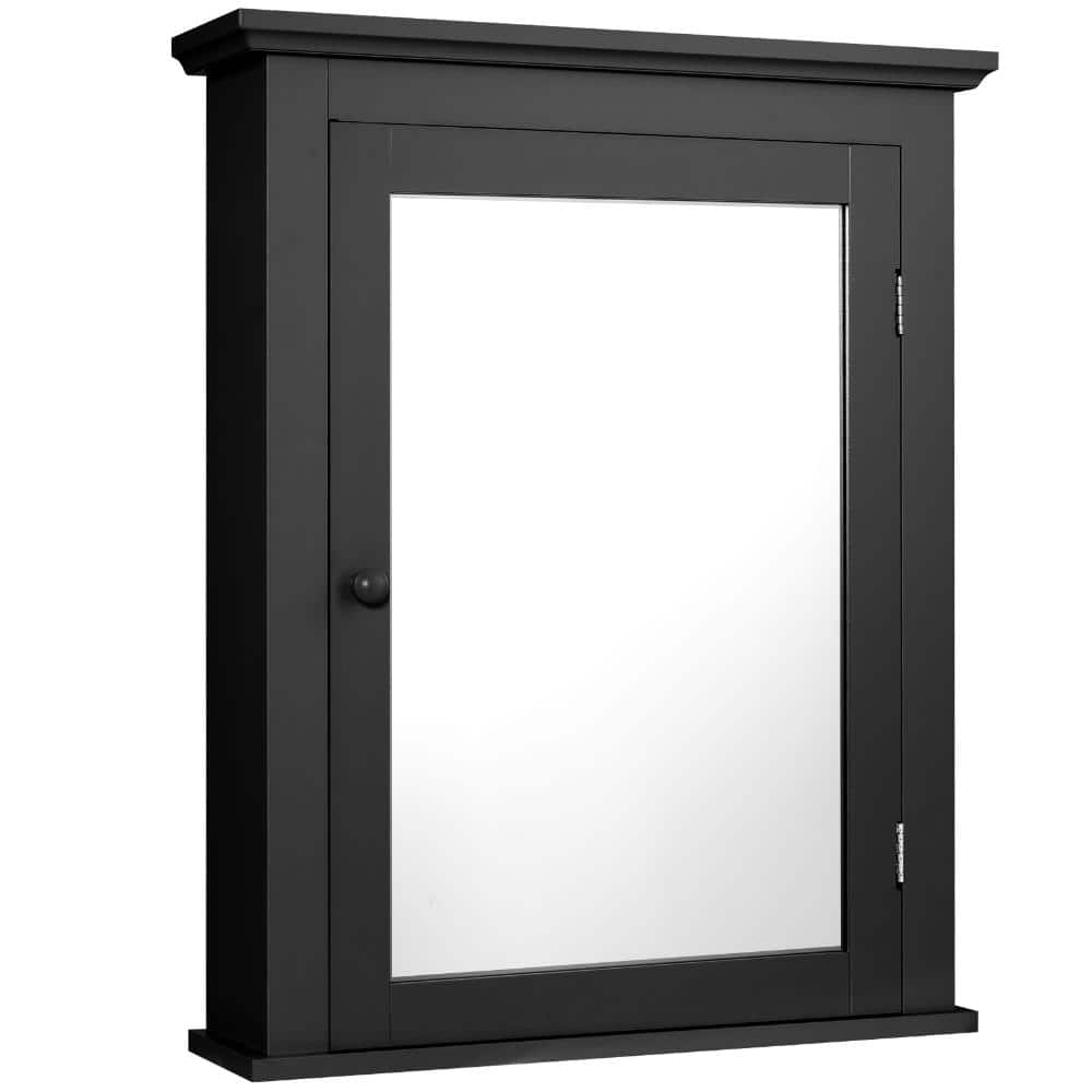Bathroom Wall Cabinet with Mirror Door and Adjustable Shelf, Wall-Mounted Medicine Cabinet with Retro Handle, Brown price history on PriceWatchPro