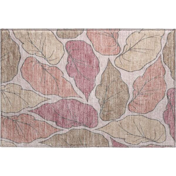 Mayfield Premium Machine Washable Abstract AMF2348 Blush 3 ft. x 4 ft. Area Rug