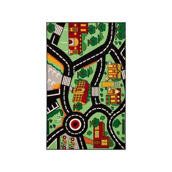 SUPERIOR City-Cruising Multicolor 2 ft. x 3 ft. Non-Slip Kids Area Rug