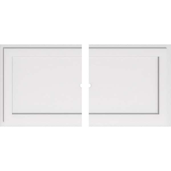 Ekena Millwork 40 in. W x 20 in. H x 1 in. ID x 1 in. P Rectangle Architectural Grade PVC Contemporary Ceiling Medallion (2-Piece)