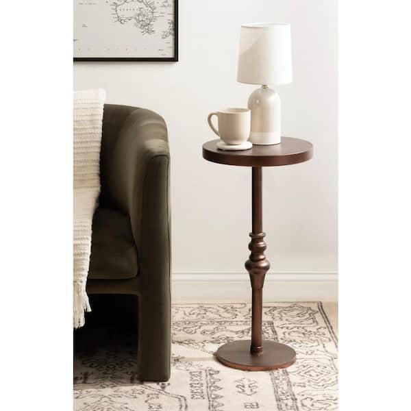 Kate and Laurel Stratton 13 in. Bronze Round Metal End Table