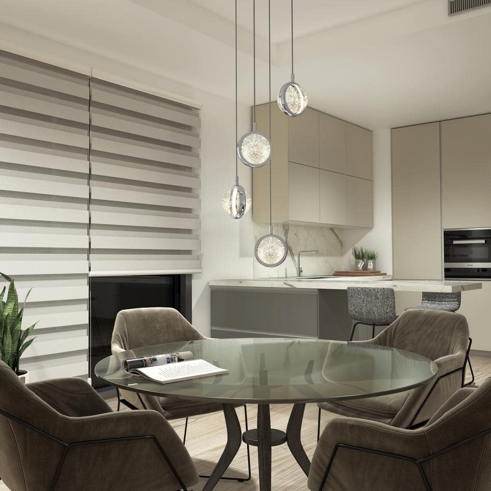 Avalon Chrome LED Pendant Light with Adjustable Glass Spheres