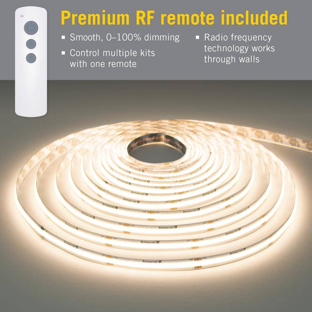 16 ft. White LED Strip Light Kit with Remote Control