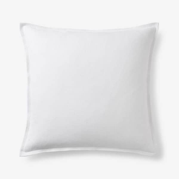 Legends Hotel White Linen 20 in. X  20 in. Throw Pillow Cover