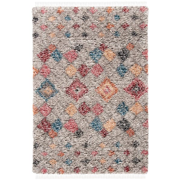 Morocco 9 ft. x 12 ft. Gray/Multi Geometric Diamond Area Rug