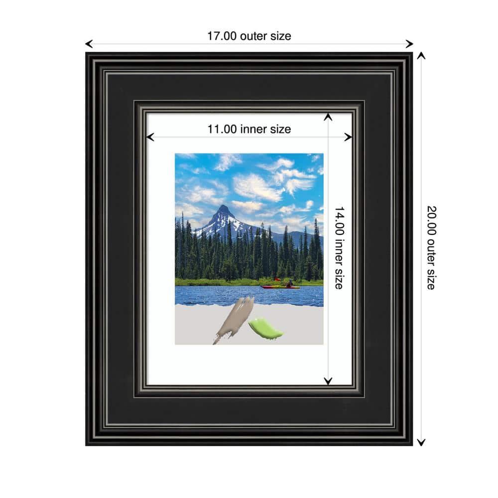 Ridge Black 17x20 Classic Plastic Wall Picture Frame