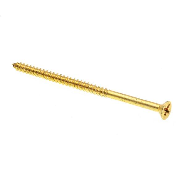 Prime-Line 9034615 Wood Screw Solid Brass 6 X 3/4 in Flat Head Phillips Pack of 25 