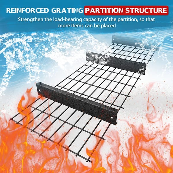72 in. Black Metal 4-Tier Garage Storage Shelving Bookcases Unit with Adjustable Shelves (60 in. W x 18 in. D)