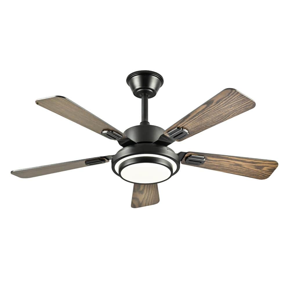 "42"" Matte Black Ceiling Fan with Dimmable LED (3000-6500K), 5 Plywood Blades, 6 Speeds, Reversible Quiet DC Motor" price history on PriceWatchPro
