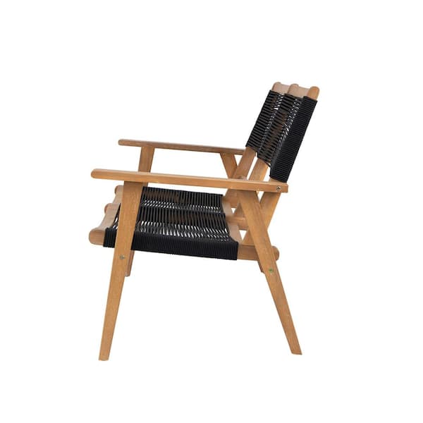 AOPSPS Patio Furniture Chair Black Rope Furniture Chairs 2 Seat Chair
