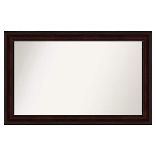 Amanti Art Coffee Bean Brown 43.25 in. x 27.25 in. Custom Non-Beveled Satin Recycled Polystyrene Framed Vanity Wall Mirror