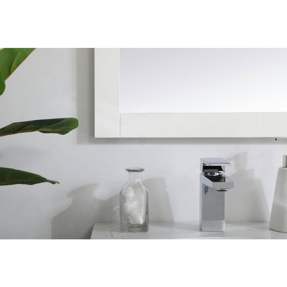 White Rectangular MDF Bathroom Vanity Mirror
