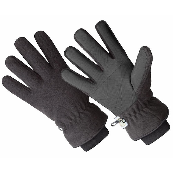 HANDS ON Men's Micro Fleece Gloves, Anti-Slip Grip, Thinsulate Lined, 100% Waterproof