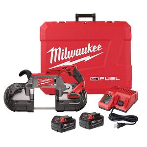 M18 FUEL 18V Lithium-Ion Brushless Cordless Deep Cut Band Saw with Two 5.0Ah Batteries, Charger, Hard Case
