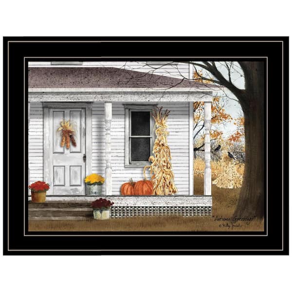 HomeRoots Charlie Autumn Greetings 1-Piece Framed Wall Art 15 in. x 19 in.