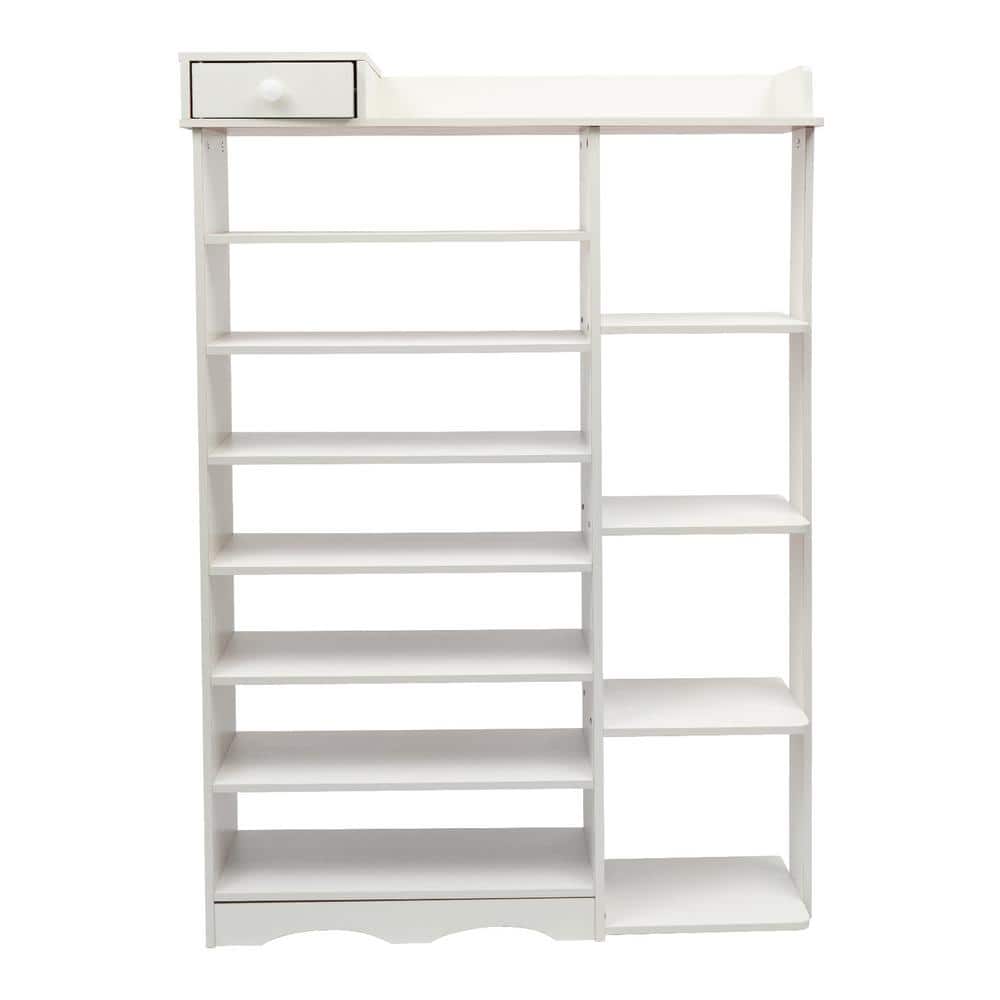 Outopee 4-Tier White MDF Shoe Rack - Freestanding Shoe Storage Organizer  for 18 Pairs of Shoes - Waterproof and Sturdy in the Shoe Storage  department at