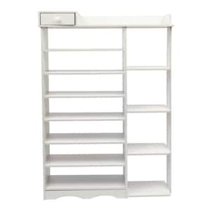 HONEY JOY 43.5 in. H 14-Pair 7-Tier White Wood Double Rows Shoe Rack  Vertical Wooden Shoe Storage Organizer TOPB006641 - The Home Depot