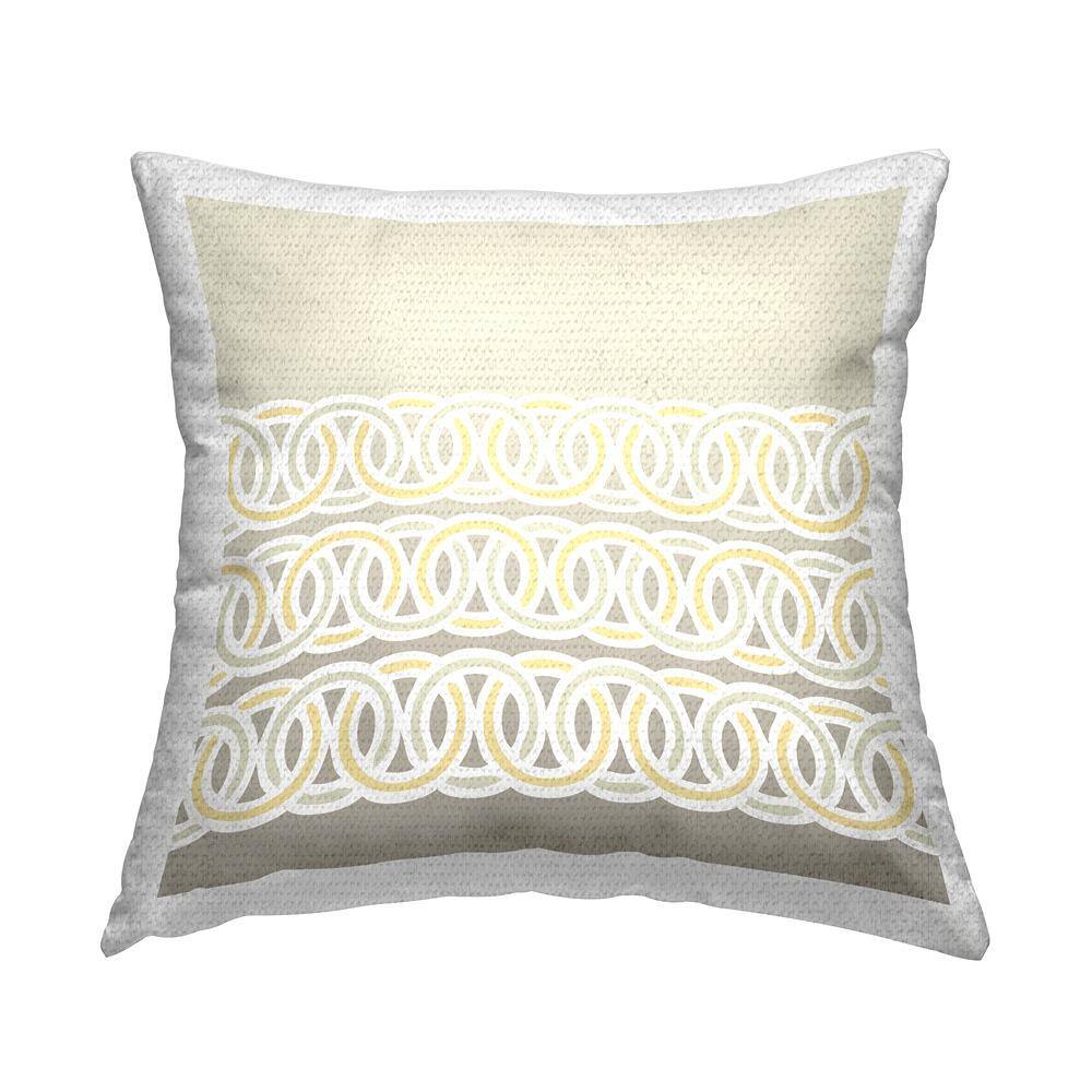 Muted Loop Pattern Shapes Beige Square Outdoor Throw Pillow price history on PriceWatchPro
