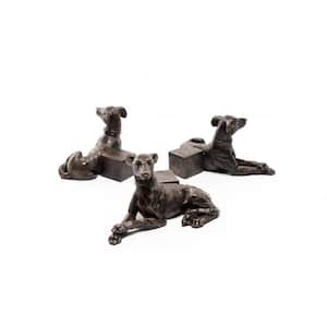 Potty Feet S/3 Antique Bronze Greyhound