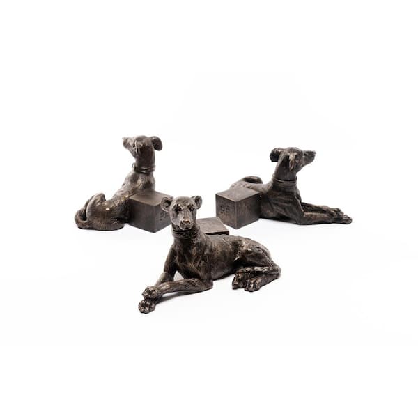 Potty Feet S/3 Antique Bronze Greyhound PF0061 - The Home Depot