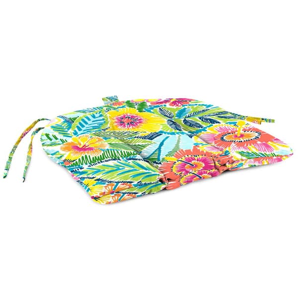 Jordan Manufacturing 16 in. L x 19 in. W x 3.5 in. T Outdoor Wrought Iron Chair Seat Cushion in Pensacola Multicolor