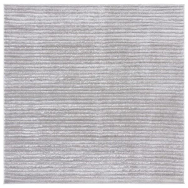SAFAVIEH Saylor 6 ft. x 6 ft. Gray Solid Striped Square Area Rug ...