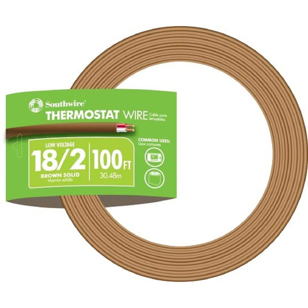 UL Listed Thermostat Wire 18/7 CMR Conductor CL2 Brown Solid Copper Gauge