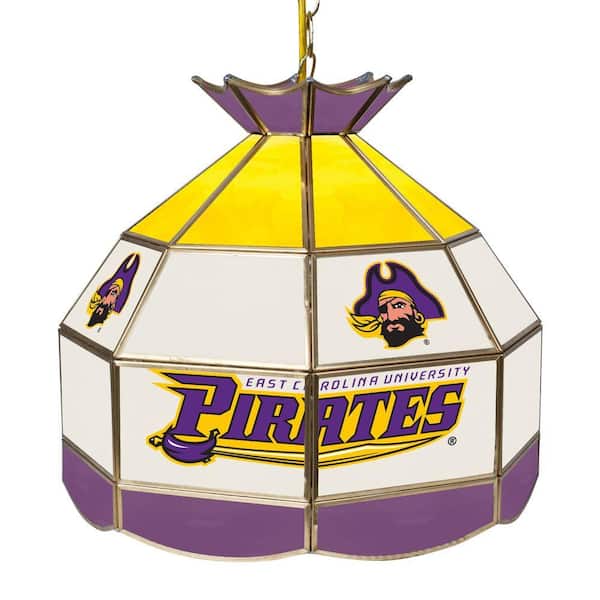 Trademark Global East Carolina University 16 in. Gold Hanging Tiffany Style Billiard Lamp