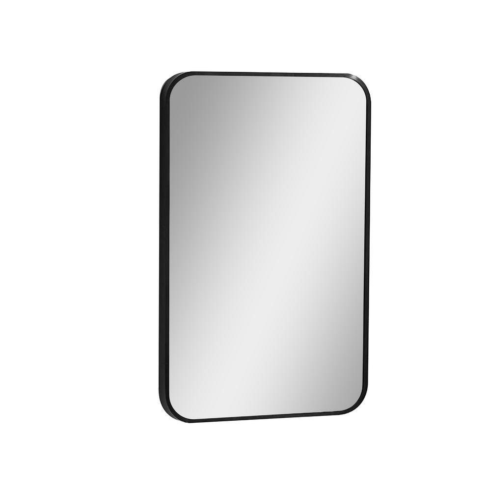 24 in. W x 30 in. H Rectangular Metal Framed Wall Bathroom Vanity Mirror in Black price history on PriceWatchPro