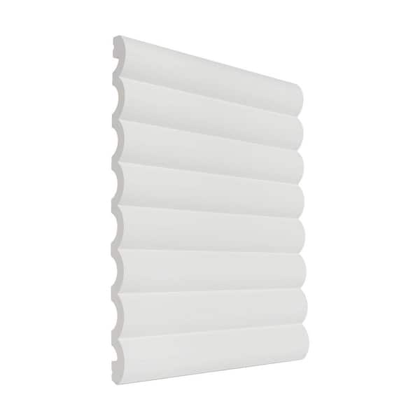 ORAC DECOR 5/8 in. D x 9-7/8 in. W x 4 in. L Primed White Plain Modern Hill Polyurethane 3D Wall Covering Panel Moulding Sample